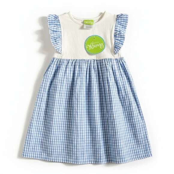 Classic Whimsy Other - Classic Whimsy Kids Girls Gingham Ruffle Sleeve Dress Size 6 Blue NEW